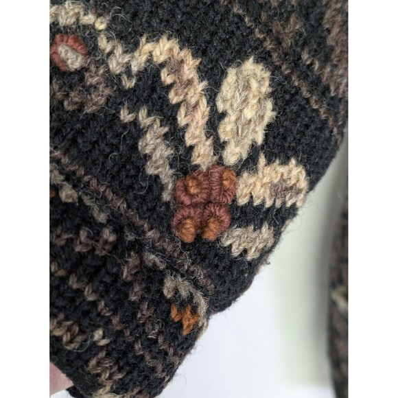 Icelandic Design Wool Cardigan Sweater Womens Large Nordic Floral 100% Wool - Picture 8 of 13